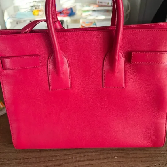 Saint Laurent Fuchsia Leather Satchel - Picture 3 of 12
